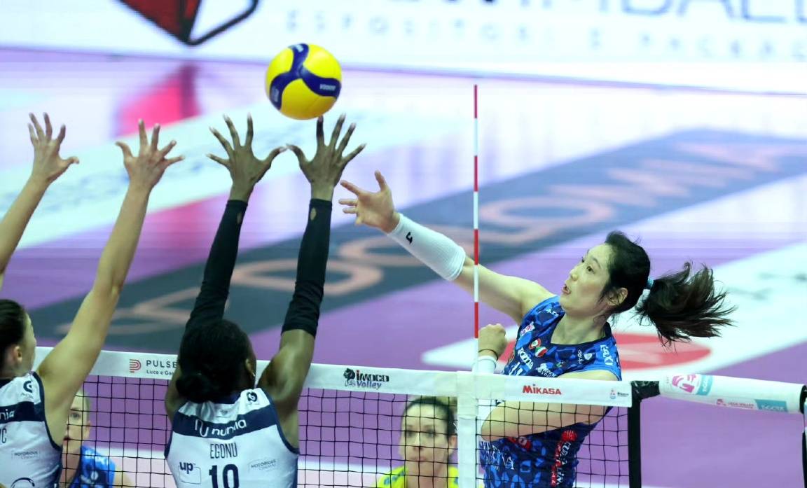 女排意超决赛1-朱婷17分科内3-1 埃格努33分米兰丢先机