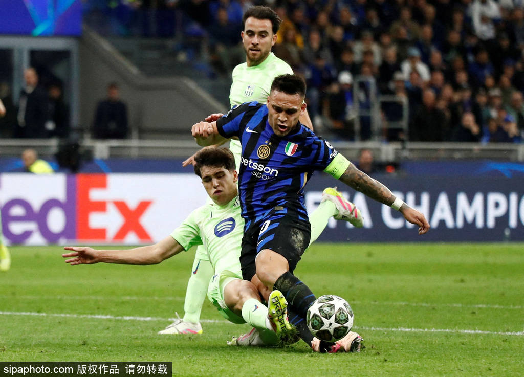 欧冠-弗拉泰西加时制胜索默屡献神扑 国米总分7-6巴萨进决赛