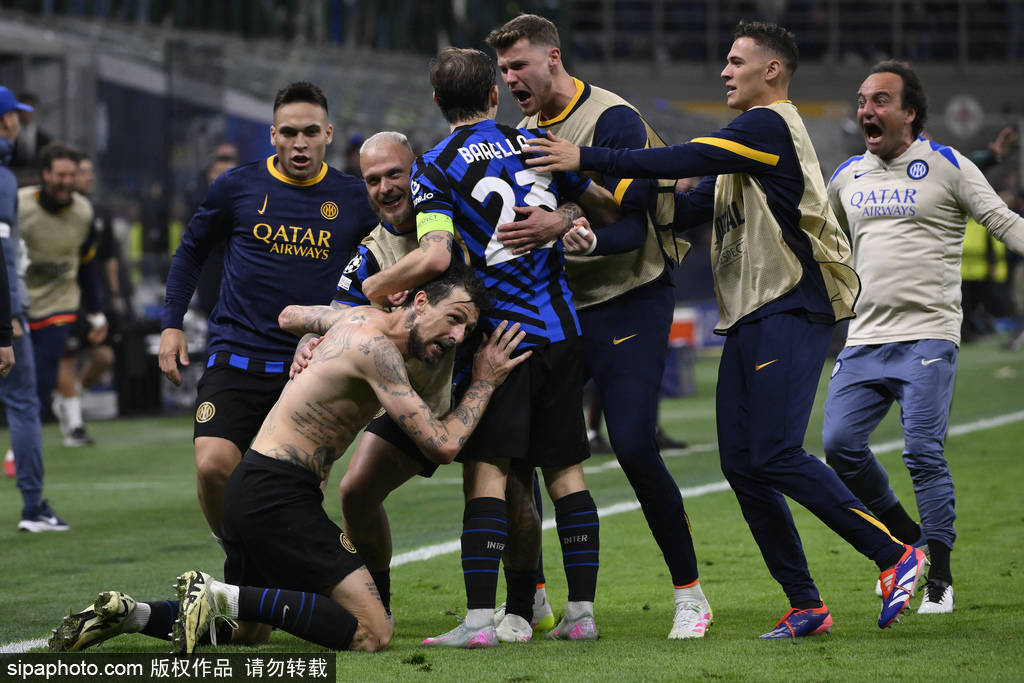 欧冠-弗拉泰西加时制胜索默屡献神扑 国米总分7-6巴萨进决赛