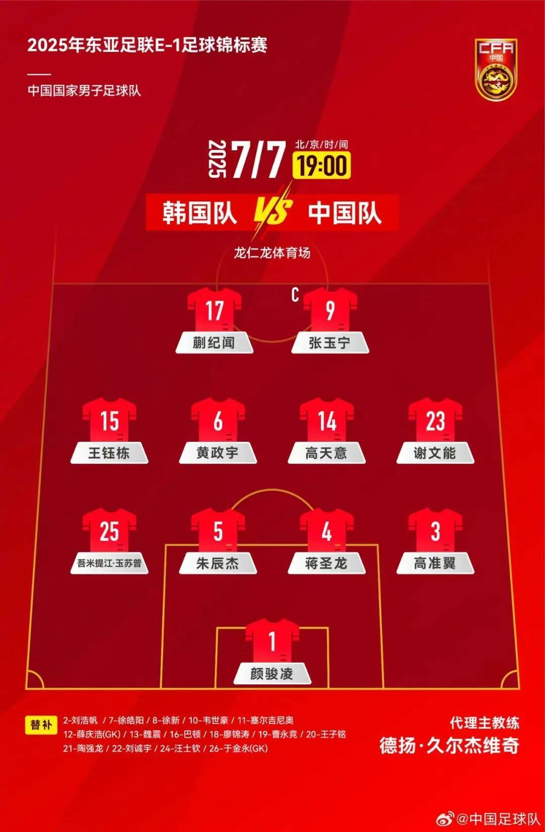 东亚杯国足0:3韩国队，与对手近6次交手均遭遇失利